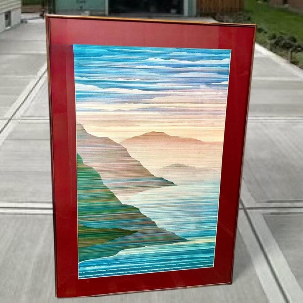 🚨 Large RARE VINTAGE 1983 Marcus Uzilevsky, Art Print Pro Matted & Framed 🖼️
